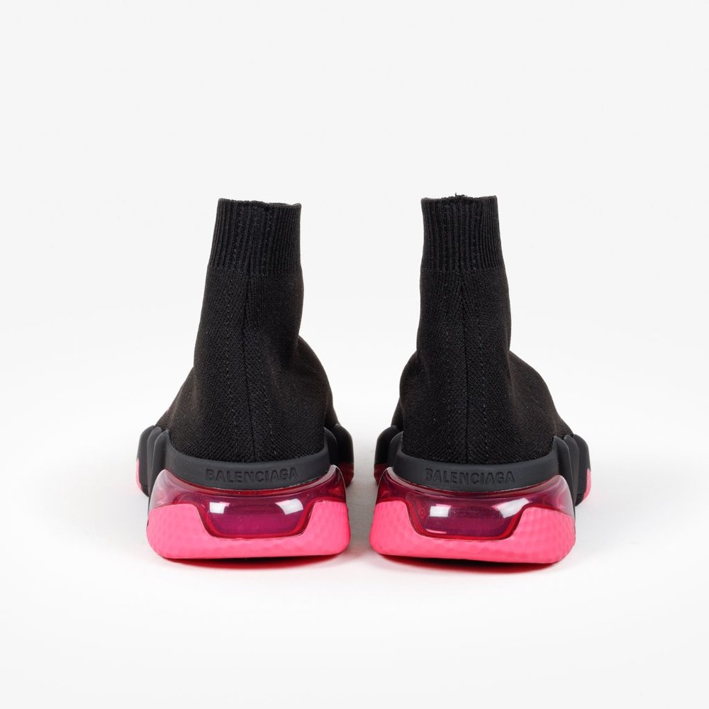 Balenciaga Black and Pink Speed LT Sneakers - Picture 4 of 12